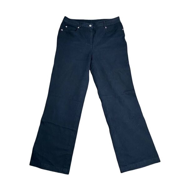 St. John Sport Navy Wide-Leg Jeans - Picture 1 of 8